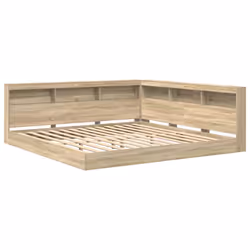 vidaXL Letto Libreria rovere sonoma 180 x 200 cm Legno multistrato - Vista aggiuntiva 2