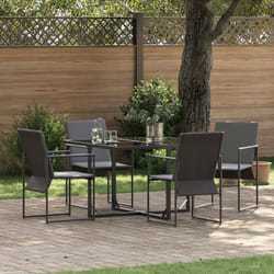 Set da Pranzo da Giardino in 6 Pezzi con Cuscini in Acciaio e Textilene Vidaxl
