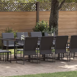 Questo set di 4 panche da giardino con cuscini ha un design moderno e stiloso che renderà il tuo spazio esterno ancora più be ...