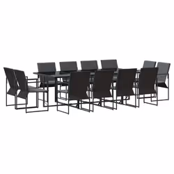 vidaXL Set da Pranzo per Giardino 13 pcs Nero Acciaio - Vista aggiuntiva 2