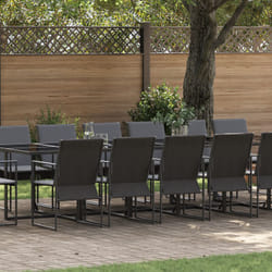 Set da Pranzo da Giardino con Cuscini in Acciaio e Textilene da 22 Pezzi - Vidaxl