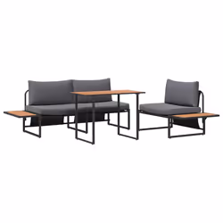 vidaXL Set da Pranzo per Giardino 3 pcs Antracite Acciaio - Vista aggiuntiva 2