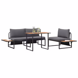 vidaXL Set da Pranzo per Giardino 3 pcs Antracite Acciaio - Vista aggiuntiva 3