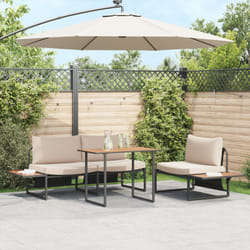 Vidaxl - Set da Pranzo da Giardino 3 Pezzi con Cuscini Tortora