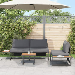 Vidaxl - Set divano da giardino a 3 pezzi con cuscini antracite
