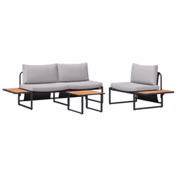 vidaXL Set da Pranzo per Giardino 3 pcs Grigio chiaro Acciaio - Vista aggiuntiva 2