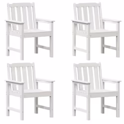 vidaXL Sedia da pranzo da giardino 4 pcs Bianco 65.5 x 55.5 x 88cm - Vista aggiuntiva 2