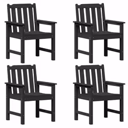 vidaXL Sedia da pranzo da giardino 4 pcs Nero 65.5 x 55.5 x 88cm - Vista aggiuntiva 2