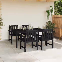 vidaXL Sedia da pranzo da giardino 4 pcs Nero 65.5 x 55.5 x 88cm - Vista aggiuntiva 3