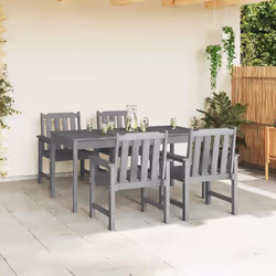 vidaXL Sedia da pranzo da giardino con cuscino 4 pcs Grigio chiaro - Vista aggiuntiva 3