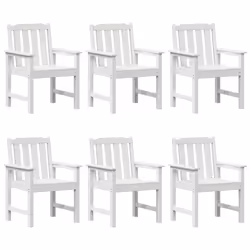 vidaXL Sedia da pranzo da giardino 6 pcs Bianco 65.5 x 55.5 x 88cm - Vista aggiuntiva 2