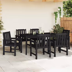 vidaXL Sedia da pranzo da giardino 6 pcs Nero 65.5 x 55.5 x 88cm - Vista aggiuntiva 3