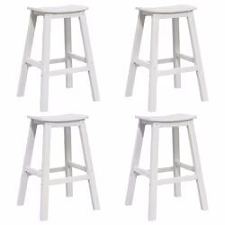 vidaXL Set Bar da Giardino 4 pcs Bianco HDPE - Vista aggiuntiva 2
