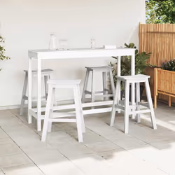 vidaXL Set Bar da Giardino 4 pcs Bianco HDPE - Vista aggiuntiva 3