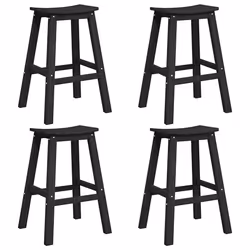 vidaXL Set Bar da Giardino 4 pcs Nero HDPE - Vista aggiuntiva 2