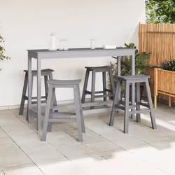vidaXL Set Bar da Giardino 4 pcs Grigio chiaro HDPE - Vista aggiuntiva 3