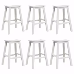 vidaXL Set Bar da Giardino 6 pcs Bianco HDPE - Vista aggiuntiva 2