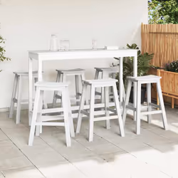 vidaXL Set Bar da Giardino 6 pcs Bianco HDPE - Vista aggiuntiva 3