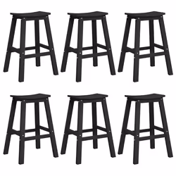 vidaXL Set Bar da Giardino 6 pcs Nero HDPE - Vista aggiuntiva 2