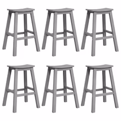 vidaXL Set Bar da Giardino 6 pcs Grigio chiaro HDPE - Vista aggiuntiva 2