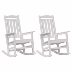 vidaXL Sedia a dondolo da giardino 2 pcs Bianco 70 x 92 x 108cm - Vista aggiuntiva 2