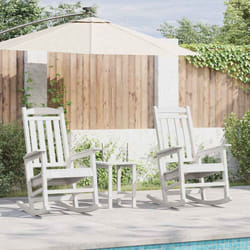 vidaXL Sedia a dondolo da giardino 3 pcs Bianco 38 x 38 x 46cm