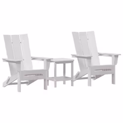 vidaXL Mobili da lounge da giardino 3 pcs Bianco 38 x 38 x 46cm - Vista aggiuntiva 2