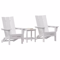 vidaXL Mobili da lounge da giardino 3 pcs Bianco 38 x 38 x 46cm - Vista aggiuntiva 3