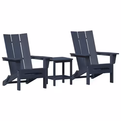 vidaXL Mobili da lounge da giardino 3 pcs Navy 38 x 38 x 46cm Plastica - Vista aggiuntiva 2
