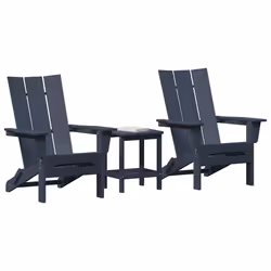 vidaXL Mobili da lounge da giardino 3 pcs Navy 38 x 38 x 46cm Plastica - Vista aggiuntiva 3