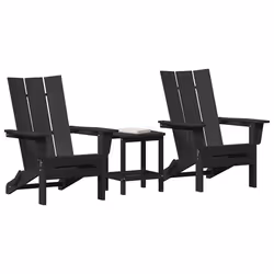 vidaXL Mobili da lounge da giardino 3 pcs Nero 38 x 38 x 46cm Plastica - Vista aggiuntiva 3