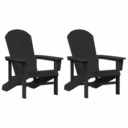 vidaXL Mobili da lounge da giardino 2 pcs Nero 74 x 82 x 90cm - Vista aggiuntiva 2