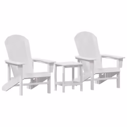 vidaXL Mobili da lounge da giardino 3 pcs Bianco 38 x 38 x 46cm - Vista aggiuntiva 2