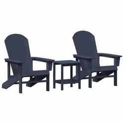 vidaXL Mobili da lounge da giardino 3 pcs Navy 38 x 38 x 46cm - Vista aggiuntiva 2