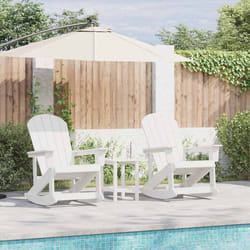 vidaXL Sdraio Rocking Adirondack 2 pcs Bianco HDPE
