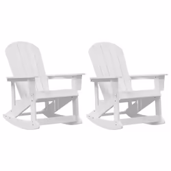 vidaXL Sdraio Rocking Adirondack 2 pcs Bianco HDPE - Vista aggiuntiva 2