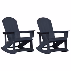 vidaXL Sdraio Rocking Adirondack 2 pcs Blu marino HDPE - Vista aggiuntiva 2