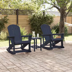 vidaXL Sdraio Rocking Adirondack 2 pcs Blu marino HDPE - Vista aggiuntiva 3