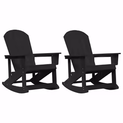 vidaXL Sdraio Rocking Adirondack 2 pcs Nero HDPE - Vista aggiuntiva 2
