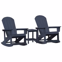 vidaXL Set Lounge da Giardino Blu marino HDPE - Vista aggiuntiva 2