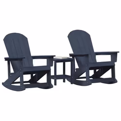 vidaXL Set Lounge da Giardino Blu marino HDPE - Vista aggiuntiva 3