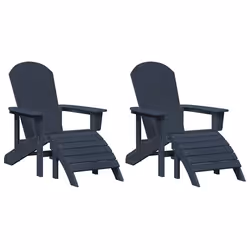 vidaXL Mobili da lounge da giardino 2 pcs Navy 74 x 82 x 90cm Plastica - Vista aggiuntiva 2