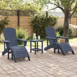 vidaXL Mobili da lounge da giardino 2 pcs Navy 74 x 82 x 90cm Plastica - Vista aggiuntiva 3