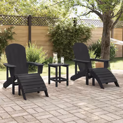 vidaXL Mobili da lounge da giardino 2 pcs Nero 74 x 82 x 90cm Plastica - Vista aggiuntiva 3
