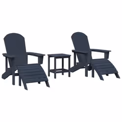 vidaXL Mobili da lounge da giardino 3 pcs Navy 38 x 38 x 46cm Plastica - Vista aggiuntiva 2
