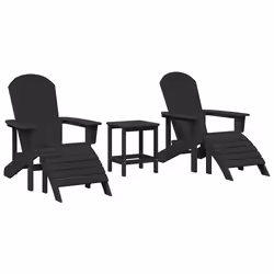 vidaXL Mobili da lounge da giardino 3 pcs Nero 38 x 38 x 46cm Plastica - Vista aggiuntiva 2