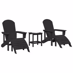 vidaXL Mobili da lounge da giardino 3 pcs Nero 38 x 38 x 46cm Plastica - Vista aggiuntiva 3