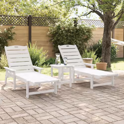 vidaXL Mobili da lounge da giardino 2 pcs Bianco 53 x 195.5 x 30cm - Vista aggiuntiva 3