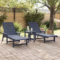 vidaXL Mobili da lounge da giardino 2 pcs Navy 53 x 195.5 x 30cm - Vista aggiuntiva 3