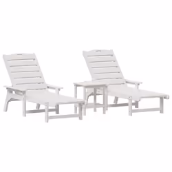 vidaXL Mobili da lounge da giardino 3 pcs Bianco 38 x 38 x 46cm - Vista aggiuntiva 2